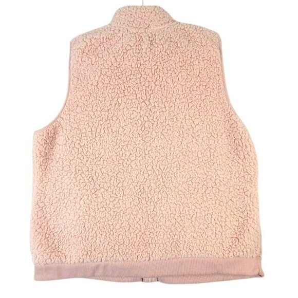 Womens plus 1X Time and Tru winter super cozy pink plush sherpa full zipper vest - Picture 8 of 12